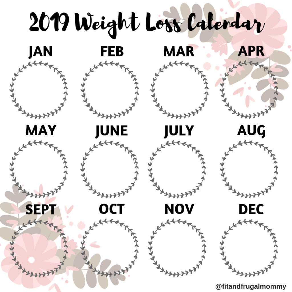 FREE 2019 Weight Loss Calendars for Instagram Fit and Frugal Mommy